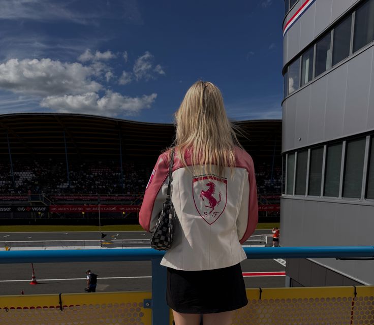 Ferrari F1 Vintage Leather Jacket - Pink Edition