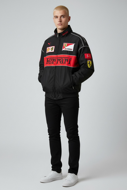 Black Racing Jacket Ferrari – Vintage F1 Streetwear