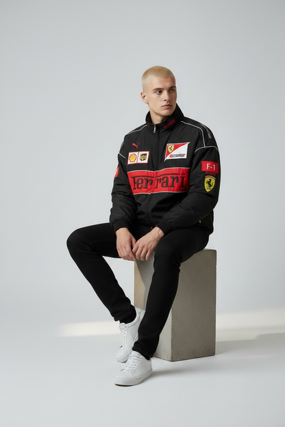 Black Racing Jacket Ferrari – Vintage F1 Streetwear