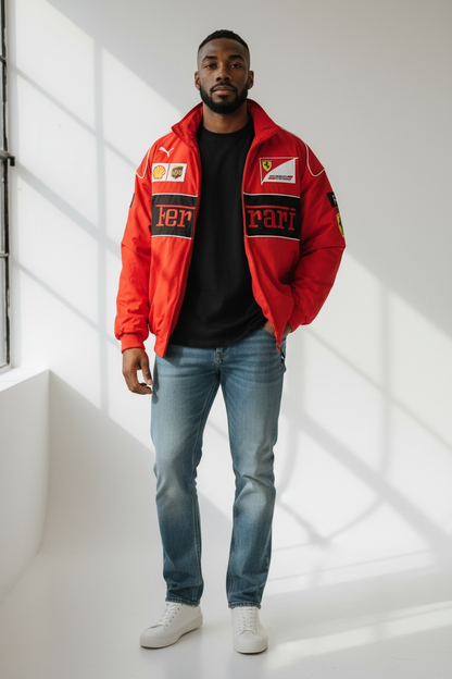 Red Racing Jacket Ferrari – Vintage F1 Streetwear