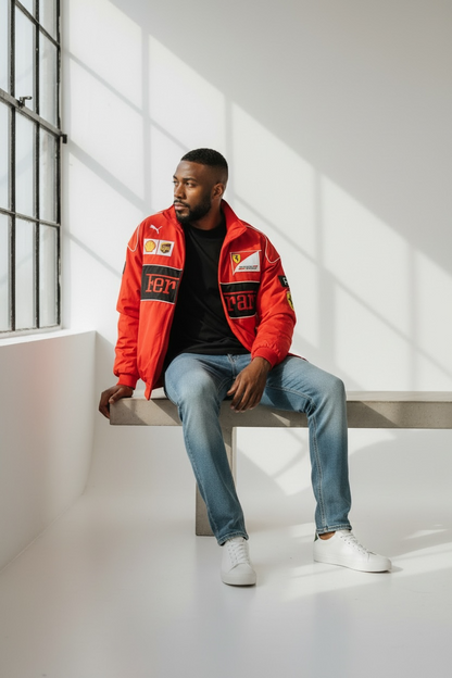Red Racing Jacket Ferrari – Vintage F1 Streetwear