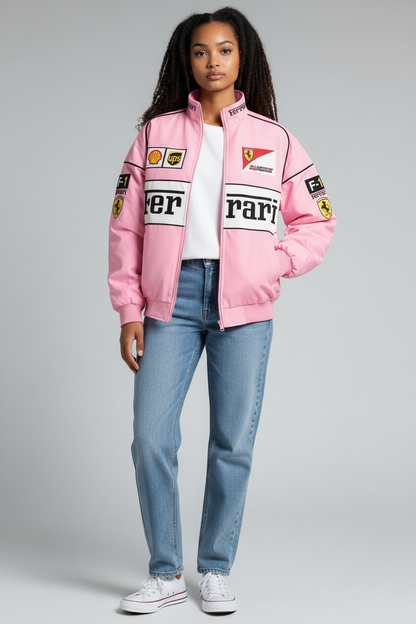 Pink Racing Jacket Ferrari – Vintage F1 Streetwear