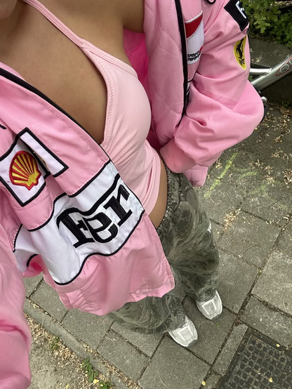 Pink Racing Jacket Ferrari – Vintage F1 Streetwear