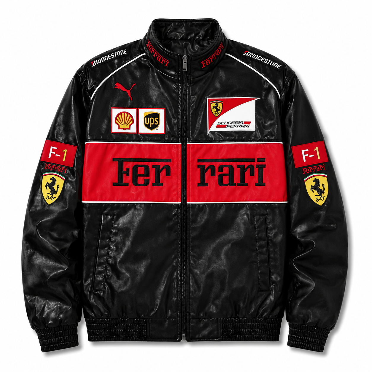 Ferrari F1 Vintage Leather Jacket - Red Edition