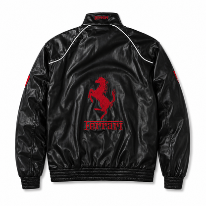 Ferrari F1 Vintage Leather Jacket - Red Edition