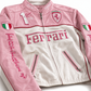 Ferrari F1 Vintage Leather Jacker - Pink Edition